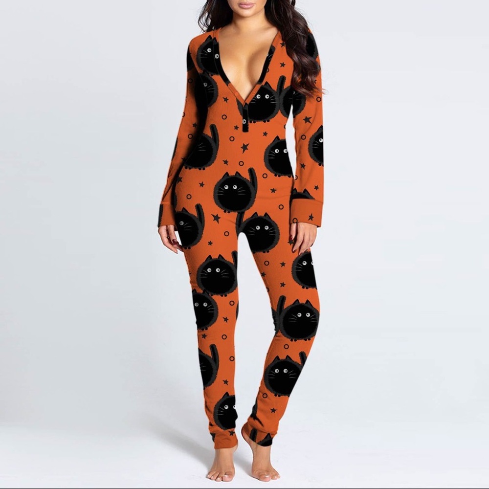Halloween Onesie With Button up Butt Flap